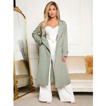 l2023신상l SHEIN SXY 양복 칼라 더블 브리스티드 트렌치코트 217901
