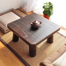 좌상 개다리소반 다과상 술상 차상 소반 옛날상 일본식 불타는 오동 나무 작은 사각형 테이블 간단한 다다미 베이 창 테이블 작은 커피 테이블 낮은 테이블 단단한 나무 바닥 9, 숯불 특대형 704530 2 라운드 패드, 차림새