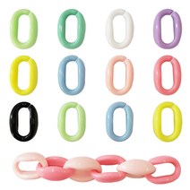 E (10개) 빅 원형 파스텔색 아크릴체인, 10개입, [E19-3]하늘