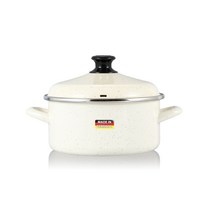 [햄튼] HEL 20cm 법랑 낮은양수냄비(바닐라크림) / HEL 70-20 VNC