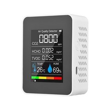 공기질측정기 CO2 측정기 감지기 대기 오염 이산화탄소 센서 Grenhouse 온도 습도 모니터, [01] White, 01 White