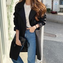 리엘라 하이핀 오픈 버클 롱 트렌치 코트