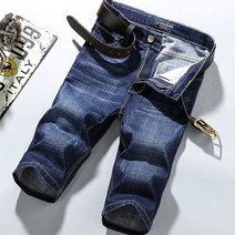 남자 청반바지 스판 5부 워싱 여름 데님 팬츠 WI052PN