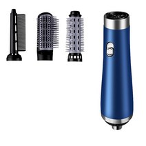 이중 목적 불어 건조기 뜨거운 공기 빗 3-in-1 자동 머리 직선기 1200w 미용 도구 음이온 헤어 브러시, 네이비 블루, 유럽 ​​연합