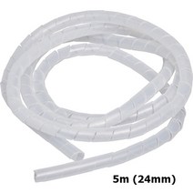 NETmate 케이블타이 전선 보호관 헤리컬밴드 화이트 5m/24mm, 1