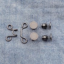 루루상회 매직 수선 고리 대형 셀프 단추 다이어터, 벌집블랙 6쌍