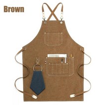 카페 바리스타 앞치마 공방 주방 예쁜 롱앞치마 캔버스 턱받이 가죽 주방 여성 남성 바리스타 바텐더 포켓 홈 이발사 커피 레스토랑 보 용, 네이비 블루