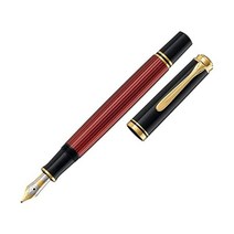 일본발송 펠리칸 만년필 소버린 M600 블루 스트라이프 F 파인 포인트, ボルドー Fサイズ