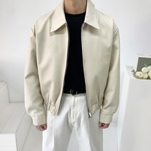 남자 봄 가을 싱글라이더 블루종 가죽자켓