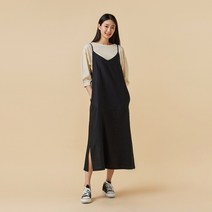 [JAJU/자주] 여 베이직 레이어드 원피스_블랙
