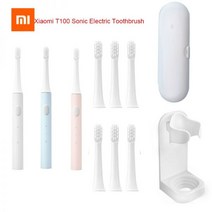 Xiaomi-미지아 T100 음파 전동 칫솔 Mi 스마트 칫솔 다채로운 USB 충전식 IPX7 방수 헤드136177, 파란