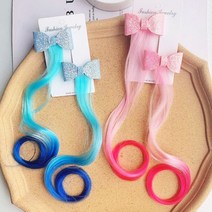 은꽃밴드 [4P] 여아 리본 브릿지 집게핀 유아 선물 세트