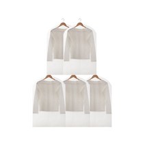 싱글홈즈 깔끔 무지퍼 투명 옷커버 의류 커버 4+1, 대형(120*60cm), 5장