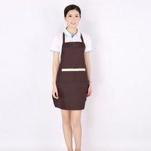 가정용앞치마 스타일리쉬 앞치마주문제작 LOGO 가게 마트 망카 밀크 티 숍 음식 둘레 허리 인쇄레터링 3700989411, 588 얇은 목걸이 커피 색