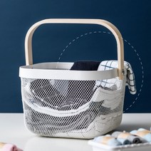 리사토르프 철제 철망 다용도 우드손잡이 이케아 수납바구니, 화이트, 1개