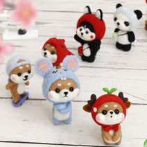 니들펠트 DIY 만들기 패키지 양모펠트 양모인형만들기 펠트인형만들기 니들펠트 인형만들기, [on]18.곰돌이얼굴