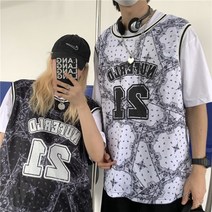 아메리칸 캐슈넛 플라워 민소매 티셔츠 힙합 남녀 농구복 나시