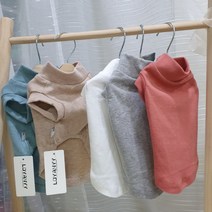 허리긴 강아지 민소매 목티 실내옷 목폴라티 이너티 나시 내복 닥스훈트 롱티 2XL까지, L, 베이지 민소매목폴라티