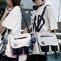 메신저 가방 커플 패션 브랜드 히트 컬러 상쾌한 젊은 학생 클래스 가방 스트리트 트렌드 일본 숄더백