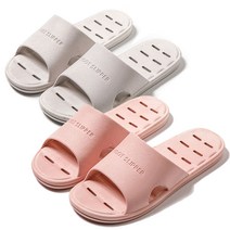 디오바스 미끄럼방지 PVC 화장실 슬리퍼 물빠짐 욕실화 실내화 남성 여성 2개 세트, 화이트M(여자)+핑크M(여자)