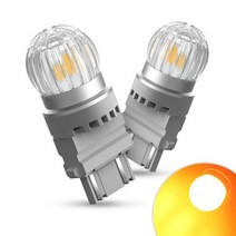 AUXITO-T25 3157 P27W LED 앰버 화이트 레드 3030SMD 전구 램프 DRL 자동차 브레이크 정지 후진 주차 조명, Amber Yellow, 1개