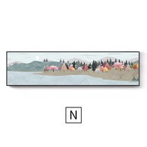 북유럽 디자인 거실 침실 그림 액자 추상화 캔버스 가로 긴 액자, N