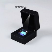 라이트 박스가있는 202020mm 컬러 프리즘 큐브 광학 과학 프리즘 장식품 무료 선물