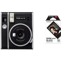인스탁스 인스탁스미니40 즉석카메라 폴라로이드, 카메라+인화지 블랙 10장