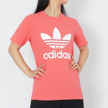아디다스 우먼스 반팔티 트레포일 핑크/흰로고