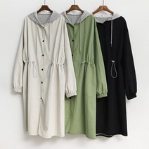 빅사이즈사랑해요 O107L303 캐주얼스냅후드롱자켓 KS