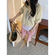 【티셔츠】 쎈데이티 / 오조드파파 / 그린 옐로우 베이지