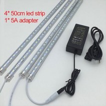 식물생장등 식물조명 플랜트 등 바 성장 램프 세트 05m 5730 Led 리지드 스트립 IP68 방수 조명 식물 레드 블루 그린 화이트 수족관 온실 수경 재배, clear 50cm 4pcs+red