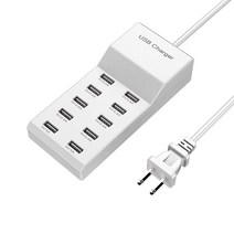 USB 충전소 10 포트 USB 전원 공급 장치 충전기 다중 장치 데스크탑 USB 충전소 USB 포트 화이트