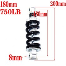 스쿠터 100 125 150 180 190 200 후면 서스펜션 충격 47 49 슈퍼 미니 모토 전동 스쿠터 미니 포켓 바이크, 180MM 750LB