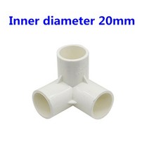 징크판넬 내경 20mm 3 방향4 차원 PVC 커넥터 급수 파이프 피팅 동일한 플라스틱 조인트, [01] White