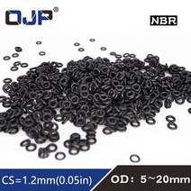 오링 o-ring 50 개/몫 고무 링 블랙 NBR 씰링 O-링 CS1.2mm OD5/5.5/6/6.5/7/8/9/10/11/12/13/14/15/16/17/18/19/20mm O, 6.5x4.1x1.2mm, 50pieces