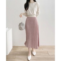 바이브루니 / 플리츠 배색 맨투맨 롱 트레이닝 원피스