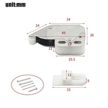 2pcs 자동 잠금 도어 보트 미니 푸시 캐치 래치 캐비닛 캐러밴 Motorhome 찬장 문 크로스 키, 한개옵션0