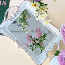 프렌치 카페 미러트레이 인테리어트레이, 화이트