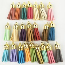 태슬 프린지 커튼 악세서리 60pcs 38mm 가죽 키 체인 핸드폰 줄 보석 섬유 스웨이드 diy 펜던트 여름 보석 결과