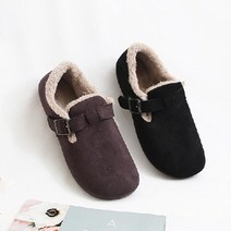 슈런 여자 오퍼 버클 경량 겨울 슬립온 논슬립 방한 모카신