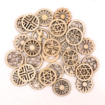 20-40mm 나무 동물 케이크 모양 수제 홈 공예 매달려 액세서리 그림 스크랩북 DIY MZ281, 04 4_01 17pcs