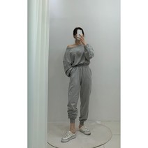 (2컬러) 글램핏 오프숄더 쭈리면 조거 긴바지 점프수트