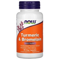 나우푸드 강황 브로멜라인 Turmeric Bromelain 90식물성 캡슐, 1개, 기본