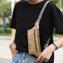 심플 슬링백 힙색 미니가방 여행 소지품가방 허리쌕 휴대폰백, 카키그린