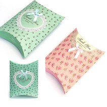 한지붕샵 선물상자 종이선물상자 베개형리본상자, 1장, 베개형핑크