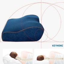 3D 경추 목이 편한 쿠션 메모리폼베개 경추베개추천 일자목베개 기능성베개 수면베개 경추목베개 꿀잠베개 베개추천 목에좋은베개 낮은 편한 낮잠 수면 배게 마약 벼게 잠잘오는 건강 굿잠베개 숙면 코골이베개, 대형ㅡ네이비