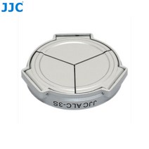 jjc 카메라 실버 자체 유지 열기 닫기 보호대 파나소닉 dmc-lx3leica d-lux4 실버 용 자동 렌즈 캡