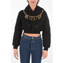 Moschino COUTURE! 퀼트 코튼 크롭 후디 위드 CHARMS 17010527A0555