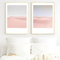 유홍아트 파스텔 핑크사막 러블리감성 인테리어액자 40호(100x73cm) (6064976), 프레임액자(흰색)
